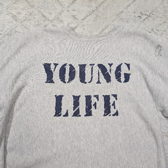 Vintage Champion Sweatshirt Mens XL Gray Reverse Weave Young Life